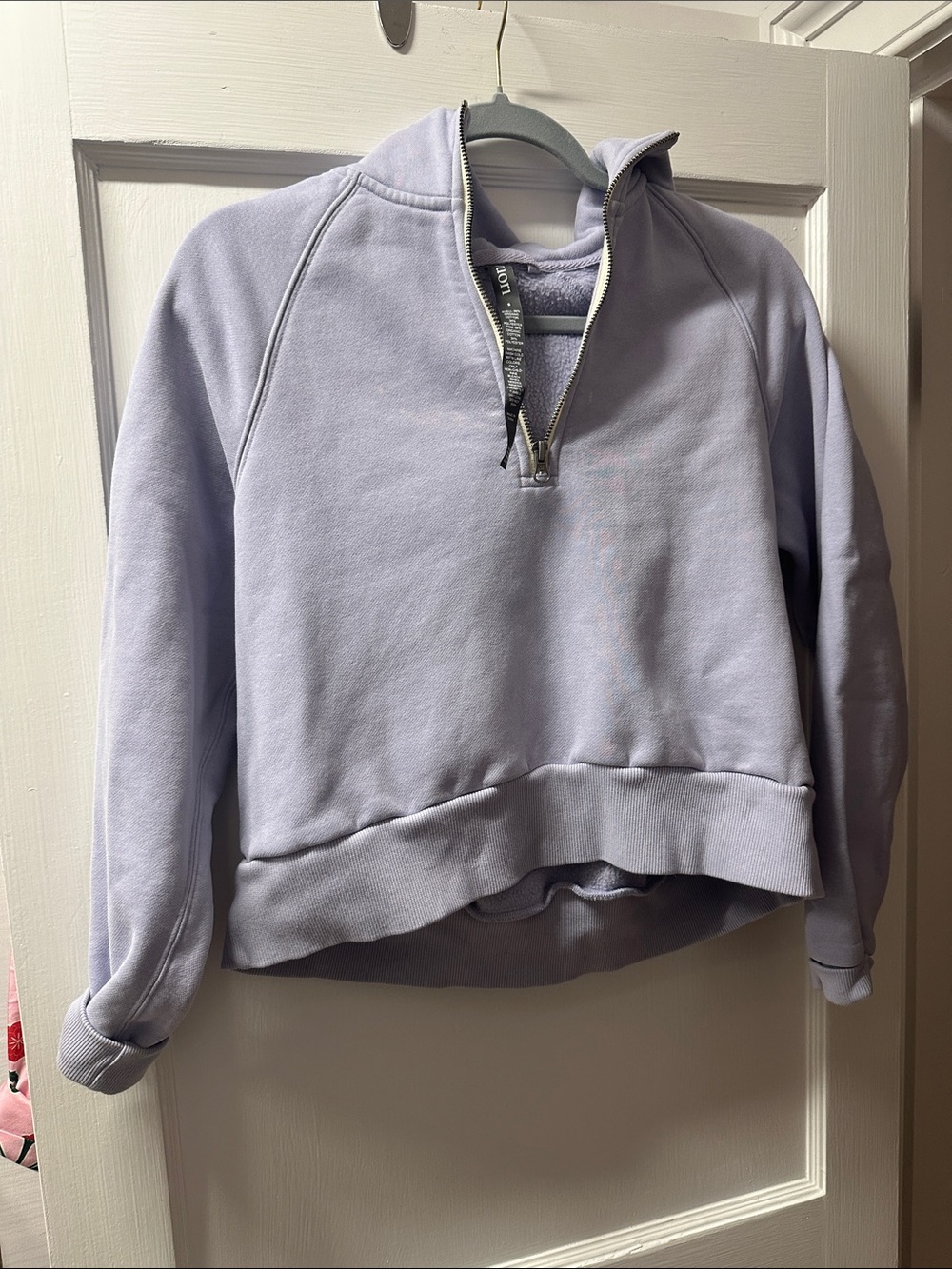 Vuori Lavender Half-Zip Cropped Pullover Sweatshirt